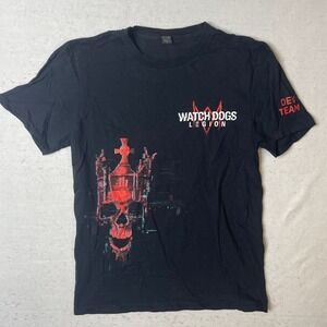 Watch Dogs Legion Ubisoft Black Graphic Print T Shirt Dev Team Small